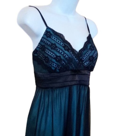 Teal Blue and Black Evening Cocktail Party Dress Size Medium - - Picture 2 of 4